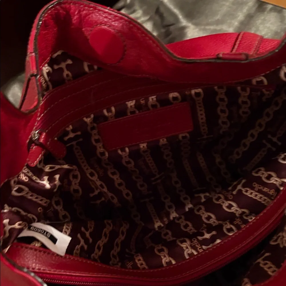 Tignanello Red Leather Hobo Bag
